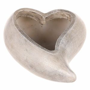 Ambalaj floral funerar - în formă de inimă, poliresină, gri imagine