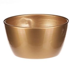 Vase de flori din ceramică Teracotă, diametru 15cm, auriu imagine