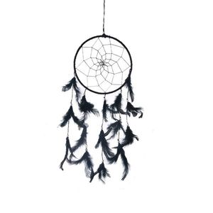 InDecor Prindător de vise din bumbac cu penenegre, 15 x 15 x 40 cm, negru, S imagine