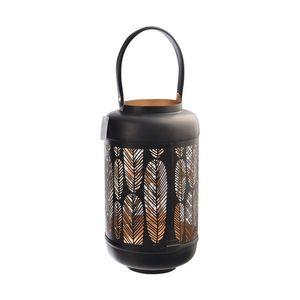 InDecor Sfeșnic metalic Leaf negru, 19 x 19 x 38cm imagine