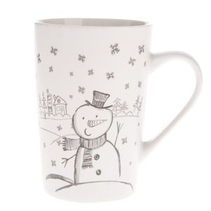 Cană de Crăciun din porțelan, Om de zăpadă, 435 ml imagine