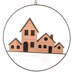 Decorațiune luminoasă suspendată căsuțe, diametru 25 cm imagine