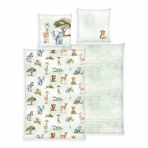 Herding Lenjerie de pat pentru copii din flanelSafari, 135 x 200 cm, 80 x 80 cm, 135 x 200 cm, 80 x 80 cm imagine