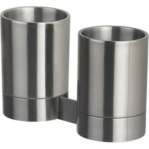 Două pahare de periuțe de dinți Spirella Nyo, oțelinoxidabil periat imagine