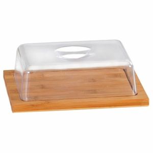 Kesper 58643 Tăietor din bambus cu capac, 25 x 20x 8 cm imagine