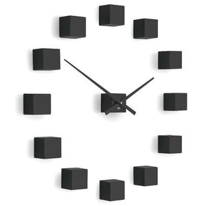 Ceas de design Future Time FT3000BK Cubic black, autoadeziv, diam. 50 cm, negru imagine