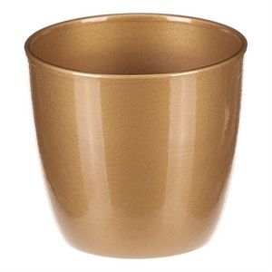 Vase de flori din ceramică Teracotă, diametru 12cm, auriu imagine