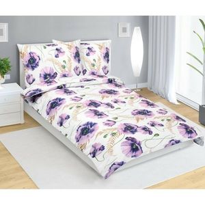 Bellatex Lenjerie de pat din bumbac Violet cuflori, 140 x 200 cm, 70 x 90 cm imagine