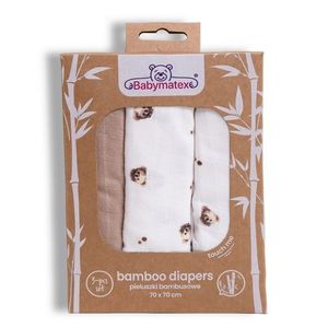 Babymatex Scutece din bambus Ursuleț, 70 x 70 cm, set de 3 bucăți imagine