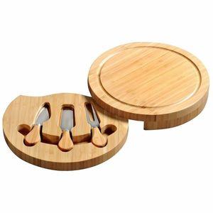 Tăietor de brânzeturi cu tacâmuri Kesper 58642 bambus, 23 x 23 x 3, 6 cm imagine