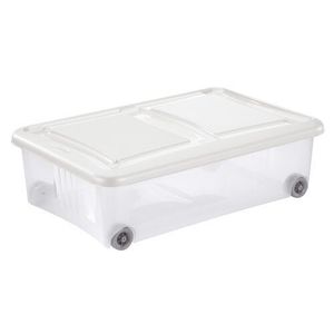 Cutie de depozitare cu capac Tontarelli Stockbox28 l, transparent/alb, S imagine