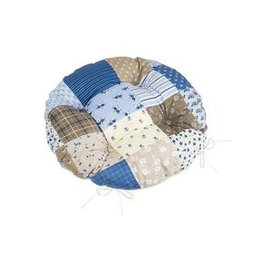 Bellatex Perna Adéla matlasată rotundă Patchworkalbastră 40 x 40 cm imagine