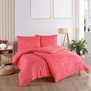 BedTex Lenjerie de pat din bumbac Geo Sunset Coral, 140 x 220 cm, 70 x 90 cm, 140 x 220 cm, 70 x 90 cm imagine