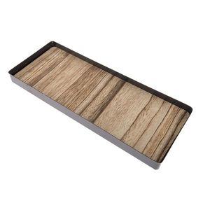 Tavă metalică cu fund din lemn Dienen, 40 x 13 cm imagine