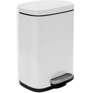 Spirella Coș de gunoi cu pedală Akira 5 l, alb mat, alb imagine