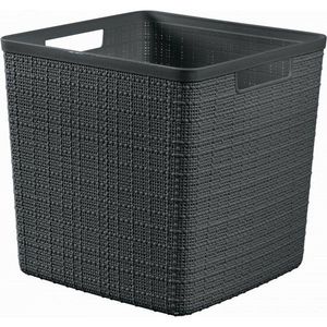 Cutie depozitare Curver Jute cub, gri închis, imagine