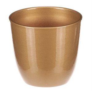 Vase de flori din ceramică Teracotă, diametru 25cm, auriu imagine