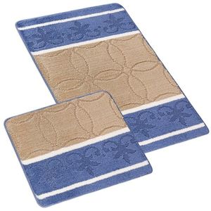 Set covorașe de baie drepte Bellatex Bany Ornament bej, 60 x 100 cm, 60 x 50 cm imagine