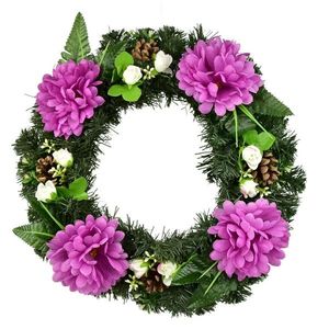 Cranach wreath Violet chrysanthemums, 35 cm, mov imagine