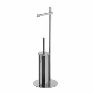 GEDY 143213 Circe suport cu suport pentru hârtieigienică și perie pentru WC, rotund, cromat imagine