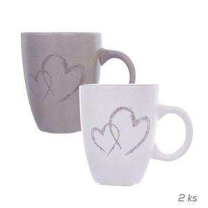 Set de 2 căni ceramice Orion DOUBLE LOVE, 140 ml imagine