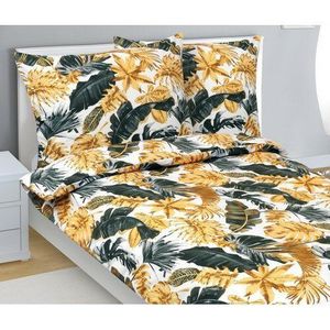Bellatex Lenjerie de pat din bumbac Frunze depalmier auriu, 140 x 200 cm, 70 x 90 cm imagine