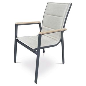 Autronic Scaun de grădină, aluminiu, textil, bej, A ZC-S1110 BK imagine