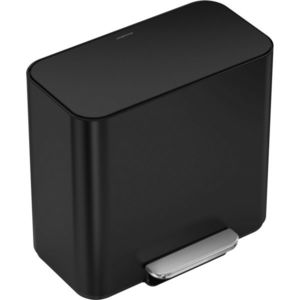 Simplehuman Mini coș de gunoi cu pedală pentrusortarea deșeurilor 15 l, negru mat, negru imagine