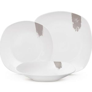 BerlingerHaus Set de 18 farfurii Taupe, alb-gri, gri imagine