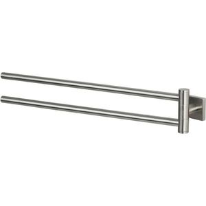 Suport dublu de perete pentru prosoape Spirella Nyo 45, 5 x 5 cm, oțel inoxidabil periat imagine