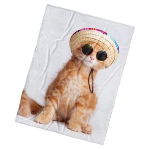 Pătură pentru copii BedTex Pisica Eleganță de vară, 150 x 200 cm imagine