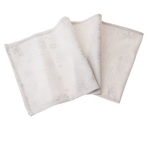 Traversă de masă de Crăciun impermeabilă Fulgi argintii, 33 x 140 cm imagine