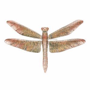 Decorațiune metalică de grădină pentru agățatLibelula din cupru, 49 x 4 x 32 cm imagine