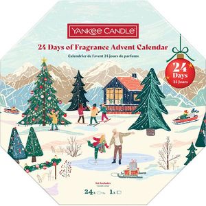 Yankee Candle Calendarul Adventului 2025, 24 lumânări parfumate + sfeșnic imagine