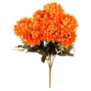Buchet de crizanteme portocalii, 17 x 28 cm, artificiale imagine