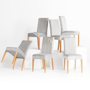 Restilo Husă pentru scaun Sento argintiu, 48 x 48 x 58 + 10 cm, set de 6 bucăți, argintiu imagine