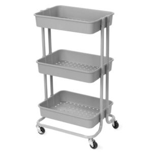 Cărucior de baie Compactor cu roți Grena3 rafturi, 43 x 34, 8 x 75 cm, gri, gri imagine