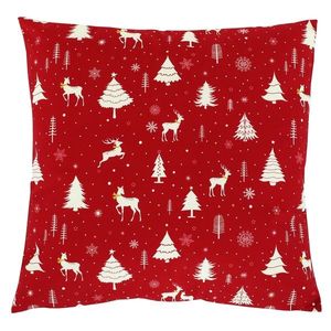 Pernă cu umplutură Crăciun motiv Crăciun 45 x 45cm, roșu imagine