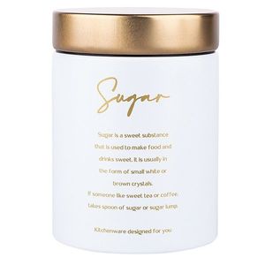 Doză Altom Sugar din tablă, cu capac, , alb imagine