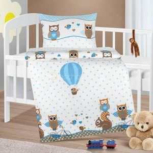 Bellatex Lenjerie de pat din bumbac pentru copiiAgáta Sovička albastră, 90 x 135 cm, 45 x 60 cm imagine