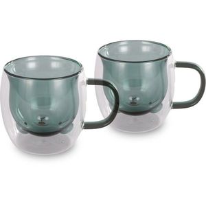 Lamart LT9127 Set de 2 pahare Bear Vaso, 250 ml, verde imagine
