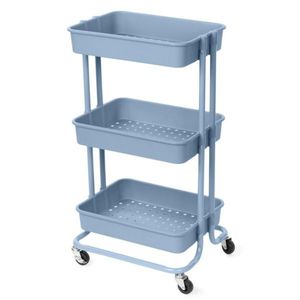 Cărucior de baie Compactor cu roți Grena3 rafturi, 43 x 34, 8 x 75 cm, albastru, albastru imagine