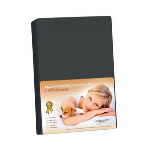 Cearșaf din jersey cu elastan negru, negru, 140 x 200 cm imagine