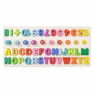 Tablă didactică Woody, cu numărătoare, litere șicifre, 51 x 4 x 23, 5 cm imagine