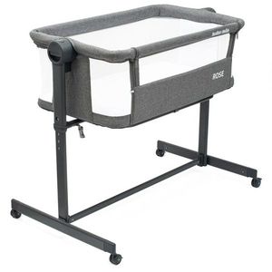 Baby Mix Pătuț suplimentar Rose gri, 84 x 80 x 52cm imagine