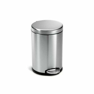 Simplehuman Coș de gunoi cu pedală, rotund 4, 5 l, inox, inox mat imagine