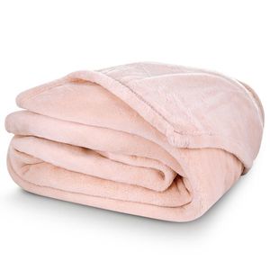 Pătură micropluș nuanța pudră, 150 x 200 cm, roz închis imagine