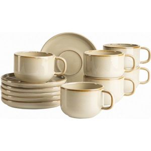 Mäser Set de cești de cafea cu farfurioare Cordelia Sand, 6+6 buc., bej imagine
