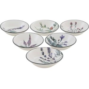 Set de 6 farfurii adânci din gresie ceramică Herbal 18 cm imagine