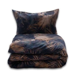 Lenjerie de pat din bumbac și in Frunze, 220 x 200 cm, 2x 70 x 80 cm imagine
